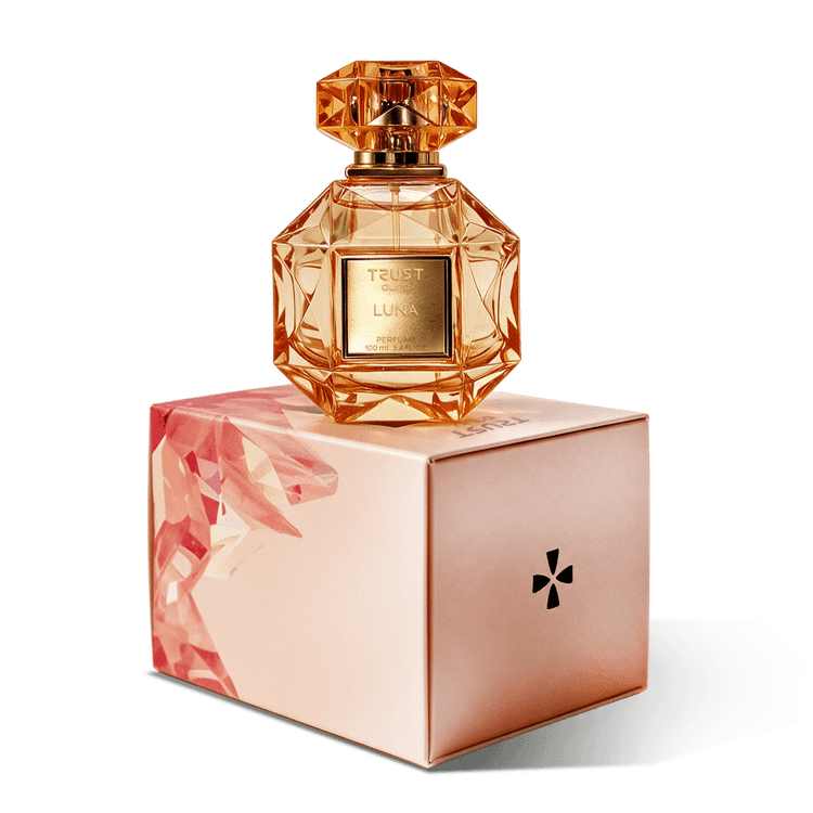 عطر زنانه تراست مدل لونا رایحه شیرین و وانیلی